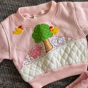 Vintage 80s Jogger/Sweatsuit with embroidered top, Excellent Condition, 3-6 m